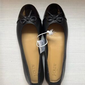 J. Crew Black Patent Bow Flats